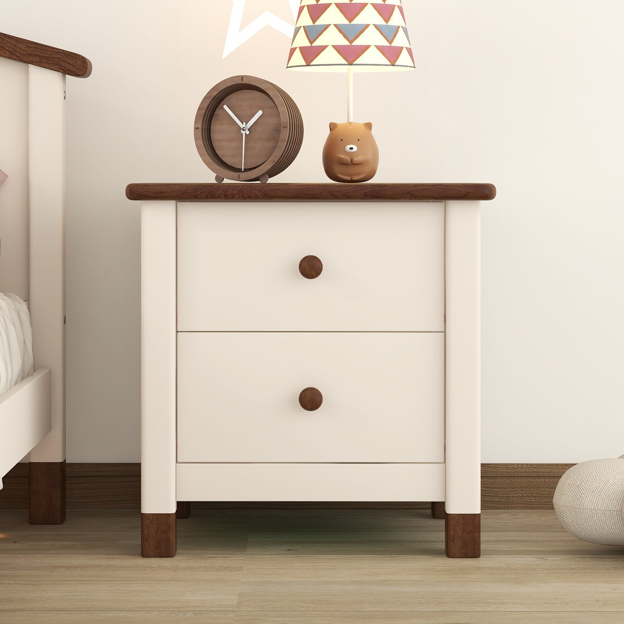 Cream and oak bedside cabinets deals