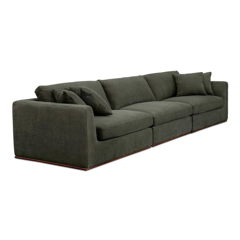 NADAAL STUDIOS Rio Modular Sofa With Rubber Wood Base - 136.2"W x41"D x23.6"H