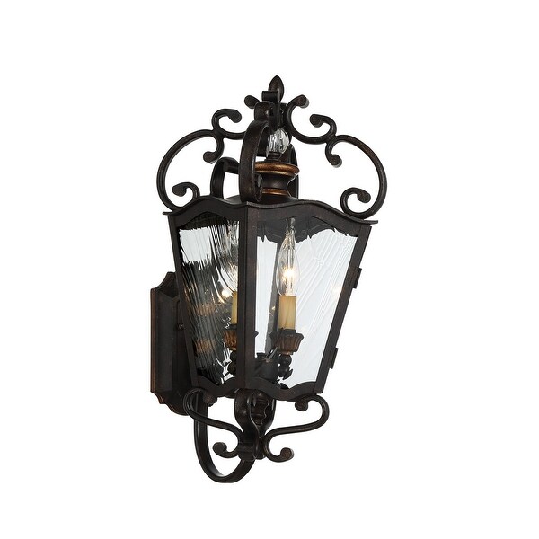 Lavery Brixton Ivy Coal W Gold Water Printe 2 Light Outdoor