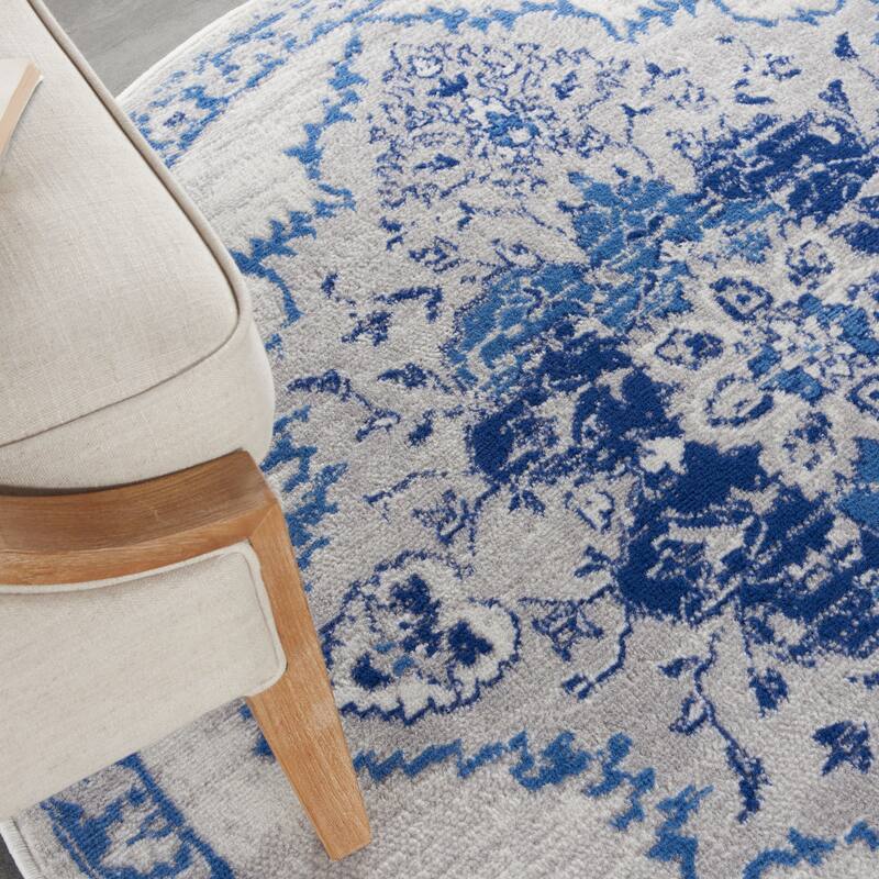 Nourison Whimsicle Persian Medallion Ivory Blue Area Rug