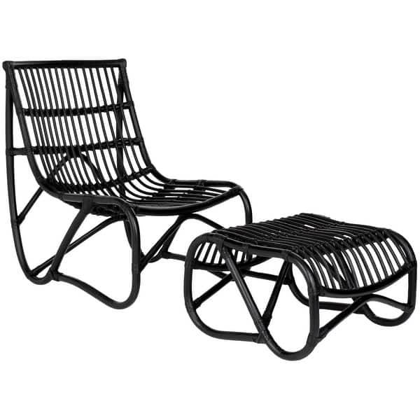 Shop Safavieh Shenandoah Black Wicker Chair And Ottoman Set 22