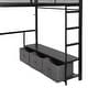 preview thumbnail 13 of 24, Full Size Gaming Loft Bed with LED Light and Desk, Metal Kids Teens Bed Frame with Clothes Rod and 3 Storage Drawers
