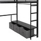 preview thumbnail 30 of 28, LED Design Full Size Metal Loft Bed with Desk,Open Wardrobe and 3 Linen Storage Drawers