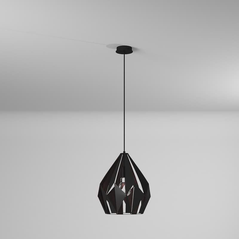 Eglo Carlton 1-light Black and Copper Pendant