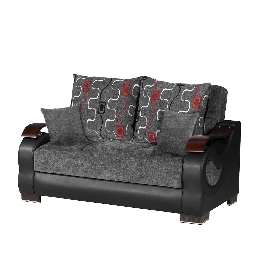 Collection Upholstered Convertible Loveseat With Storage