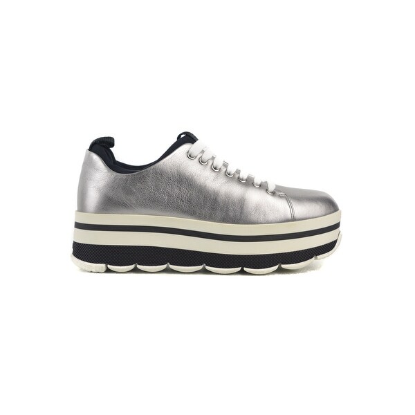womens silver prada sneakers