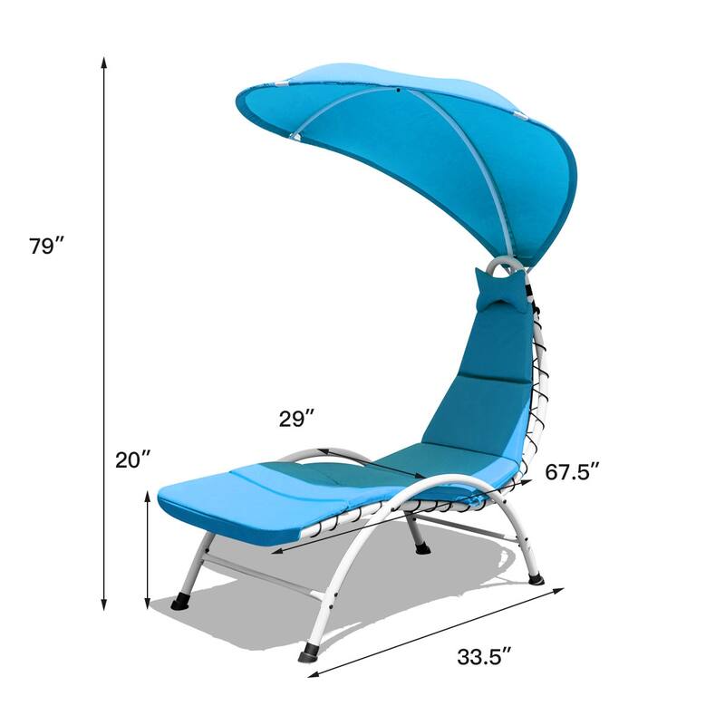Costway Chaise Lounge Chair with Canopy Hammock Chair with Canopy
