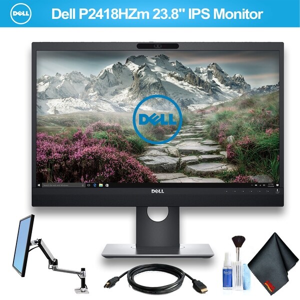 Shop Dell P2418hzm 23 8 Ips Monitor With Hdmi Cable And Ergotron