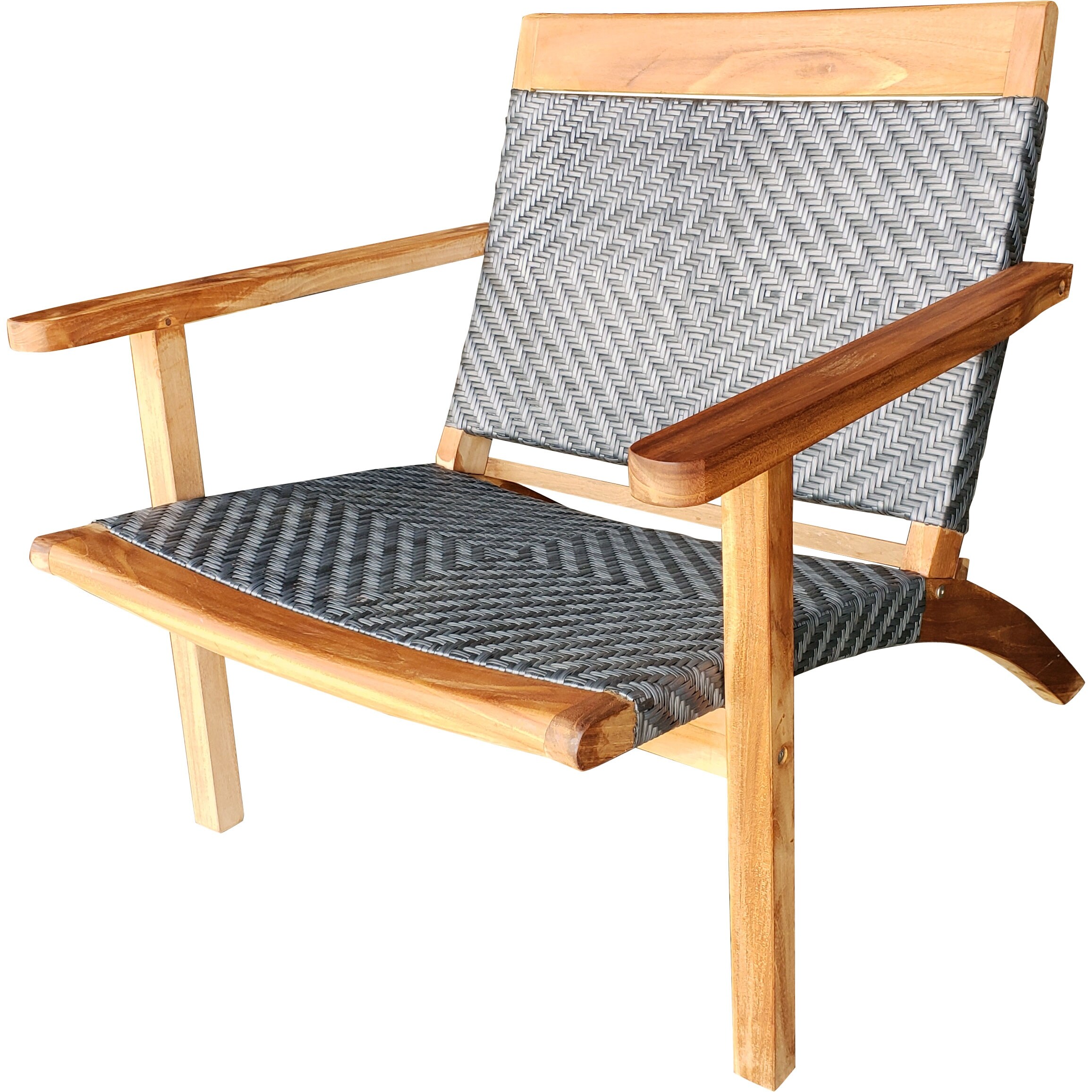Shop Chic Teak Barcelona Teak Wood Patio Lounge And Dining Chair Grey Overstock 31288309