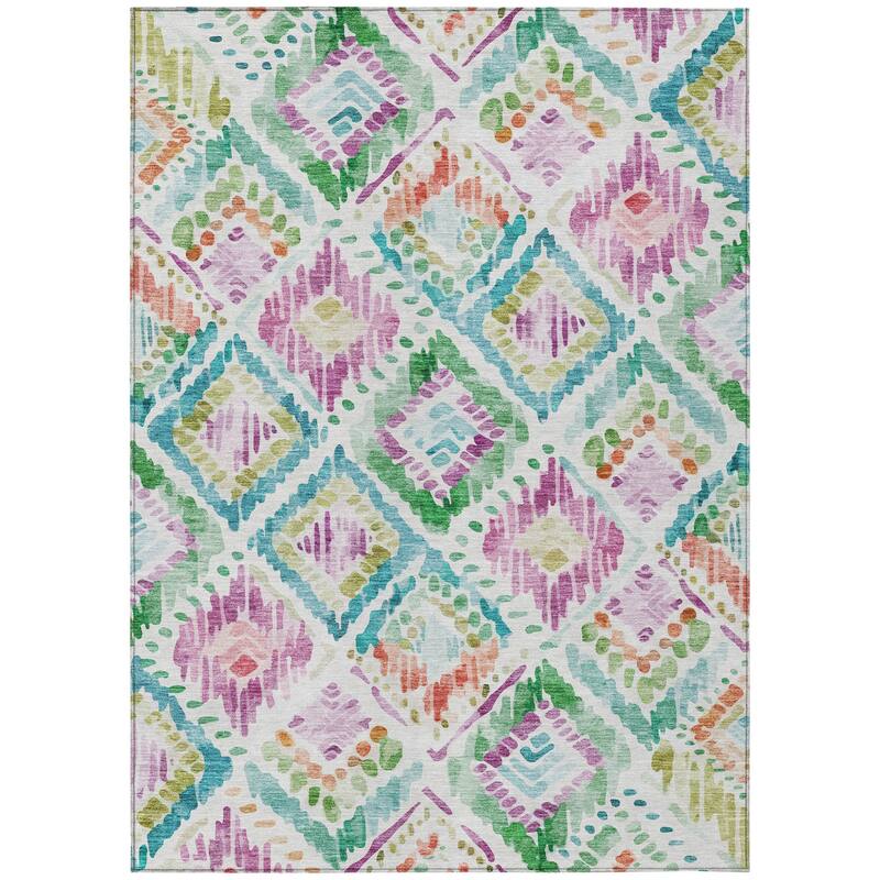 HomeRoots Geometric Transitional Rectangle Outdoor Rug