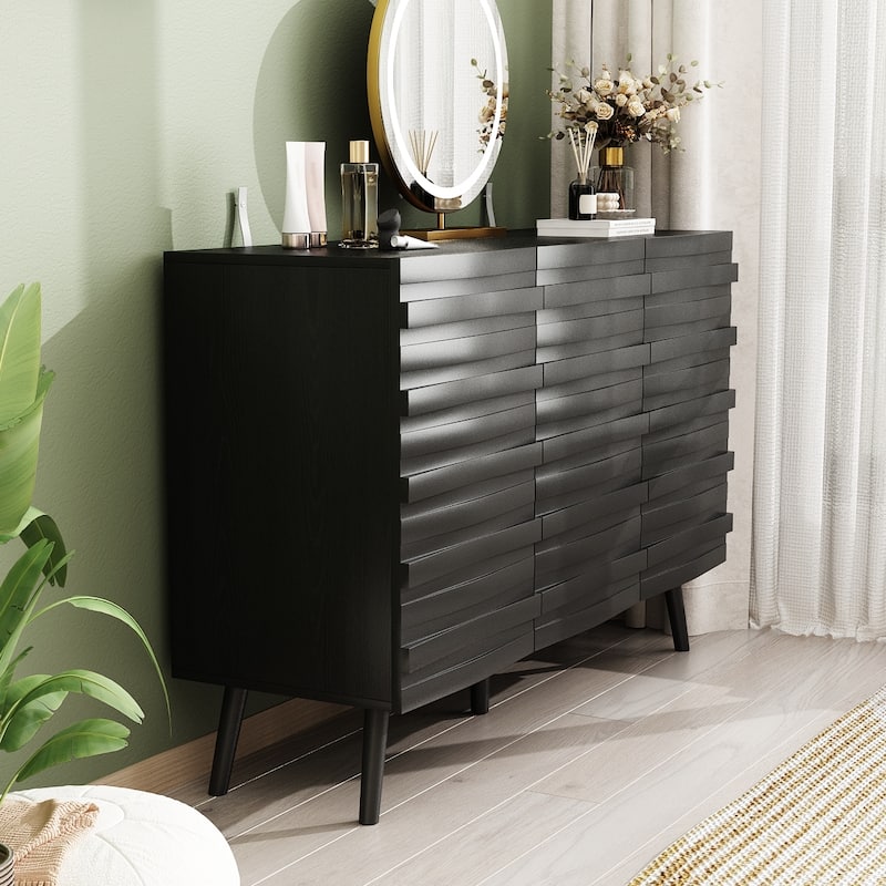Sleek Black Buffet Cabinet Home Decor Console Table Side Table Wood