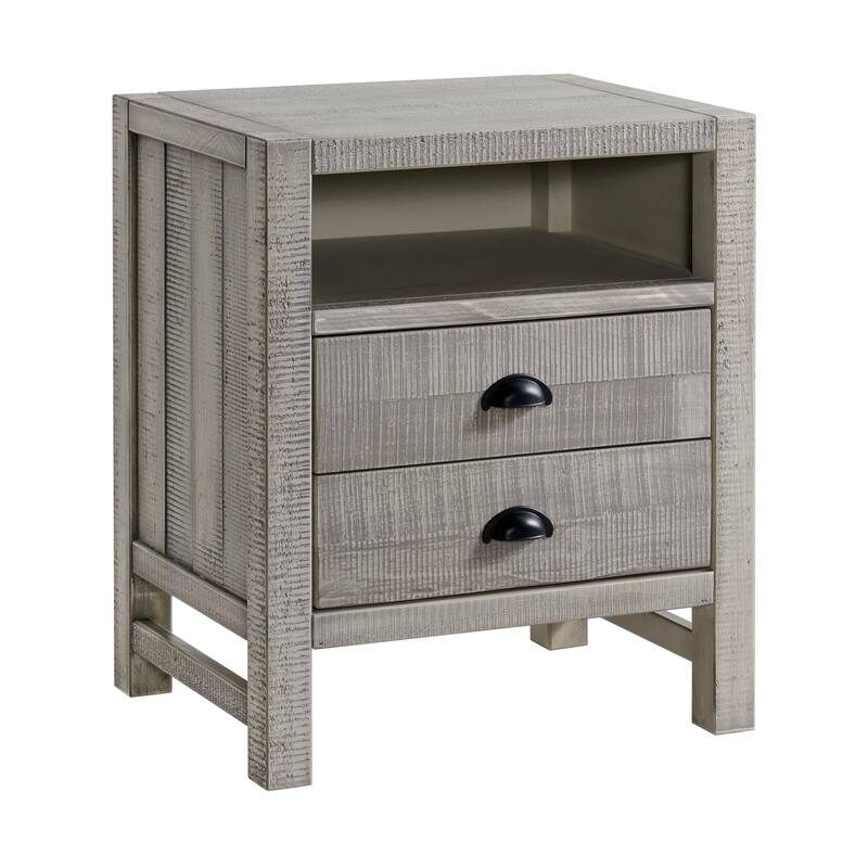 Windsor 3-Piece Wood Bedroom Set with Slat Twin Bed and 2 Nightstands