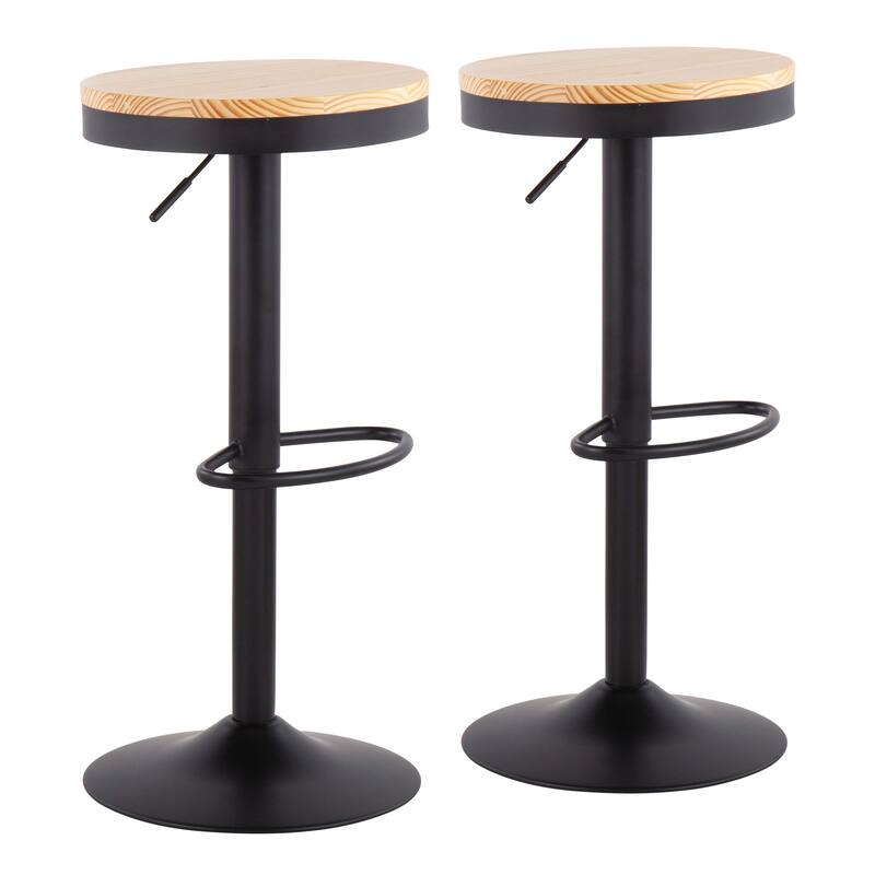 Carbon Loft Goddard Industrial Adjustable Bar Stool (Set of 2)