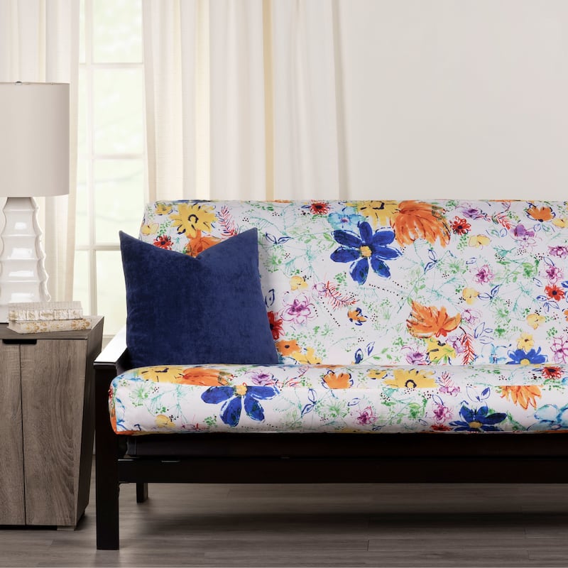 Modern Meadow Floral Full Size Futon Cover - N/A