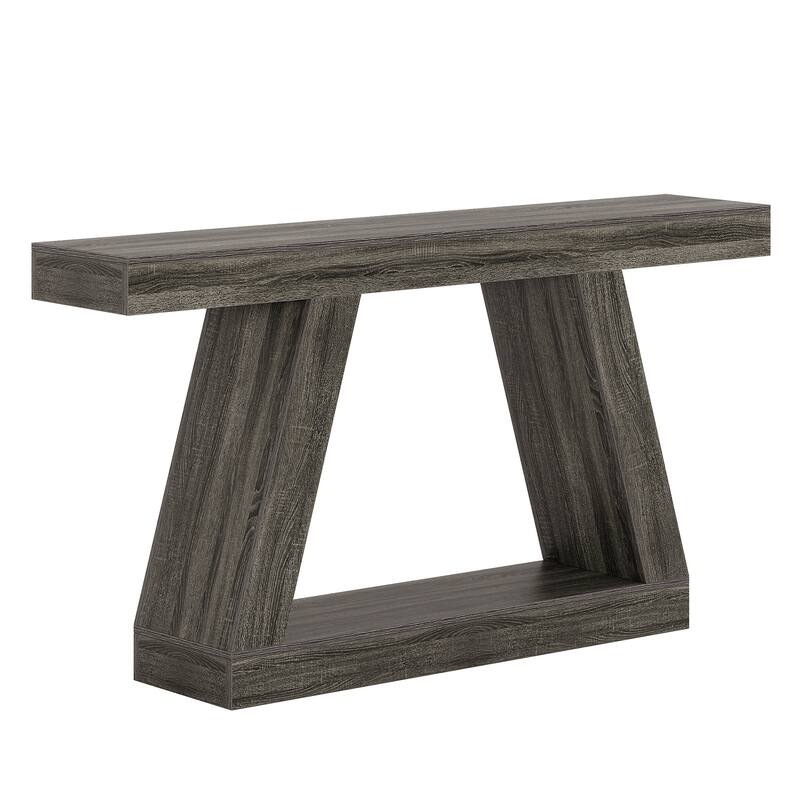 55 Inches Farmhouse Entryway Console Table with Storage
