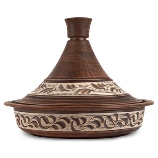 STP Goods Handmade 2.1Qt Red Clay Stoneware Tajine