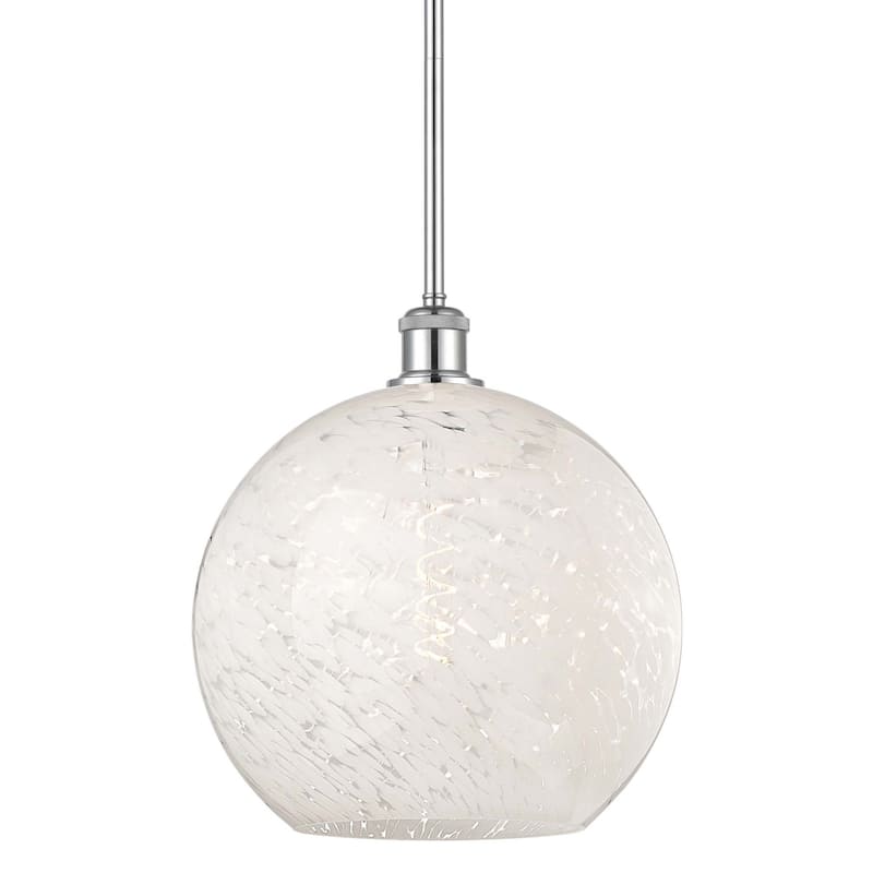 Innovations Lighting 516-1S-14-12 White Mouchette Pendant White - Polished Chrome / White Mouchette