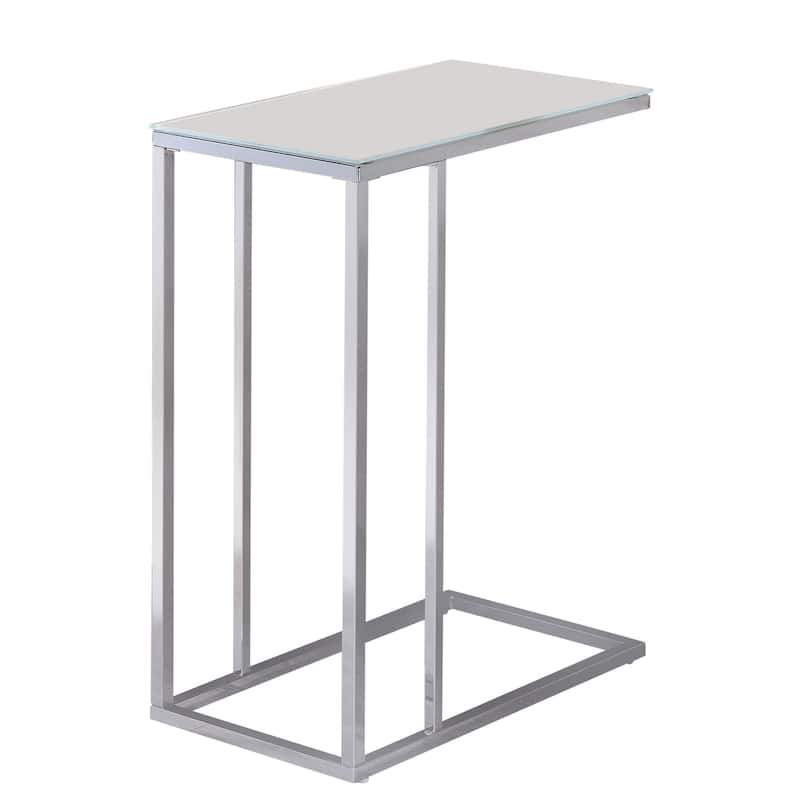 Sleek Design Snack Table with Frosted Tempered Glass Top