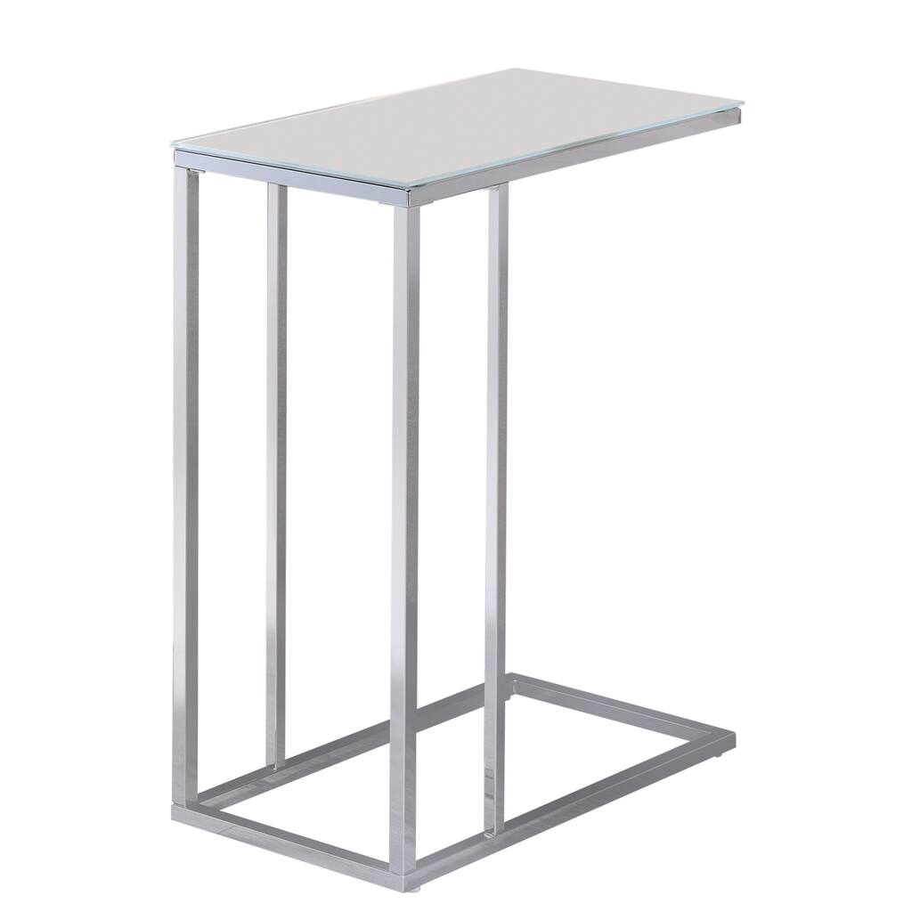Sleek Design Snack Table with Frosted Tempered Glass Top