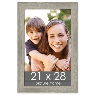 21x28 Distressed/Aged Contrast Grey Complete Wood Picture Frame with UV ...