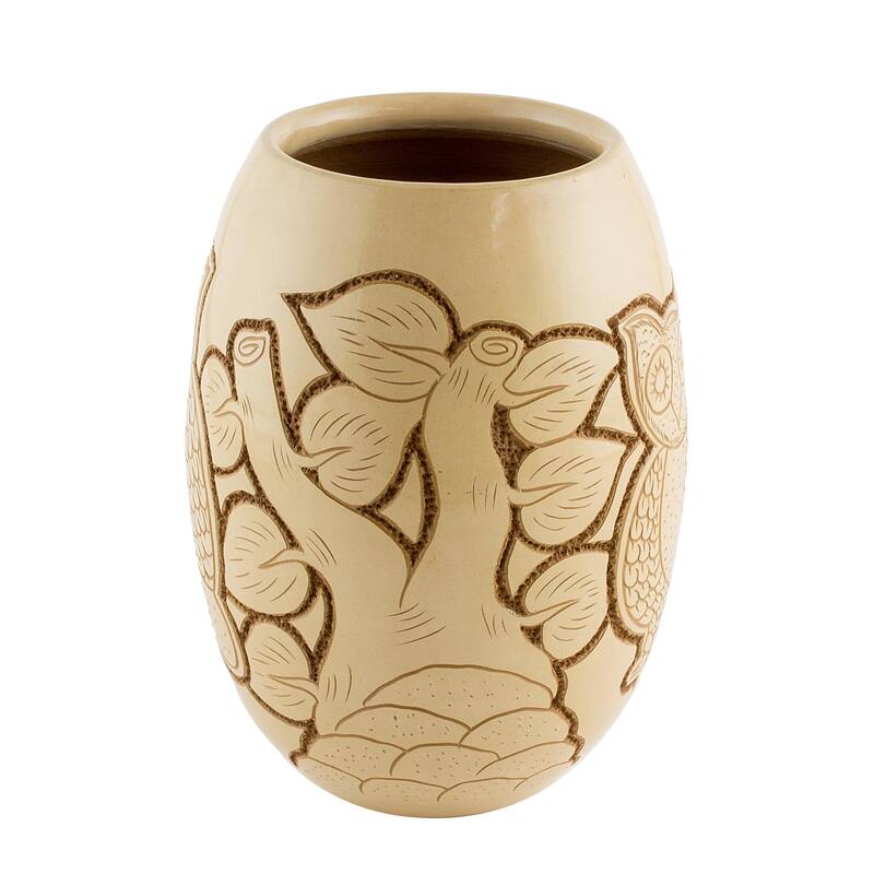 Novica Handmade Wisdom And Intuition In Beige Ceramic Decorative Vase
