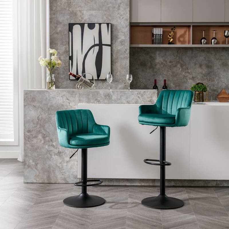 Bar Stools Set of 2,Adjustable Barstools with Back and Footrest, Counter Height Bar Chairs for Kitchen,Pub