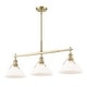 preview thumbnail 2 of 0, Yep by Golden Lighting Orwell 3-light Island Light in Brushed Champagne Brass and Opal Glass - Gold