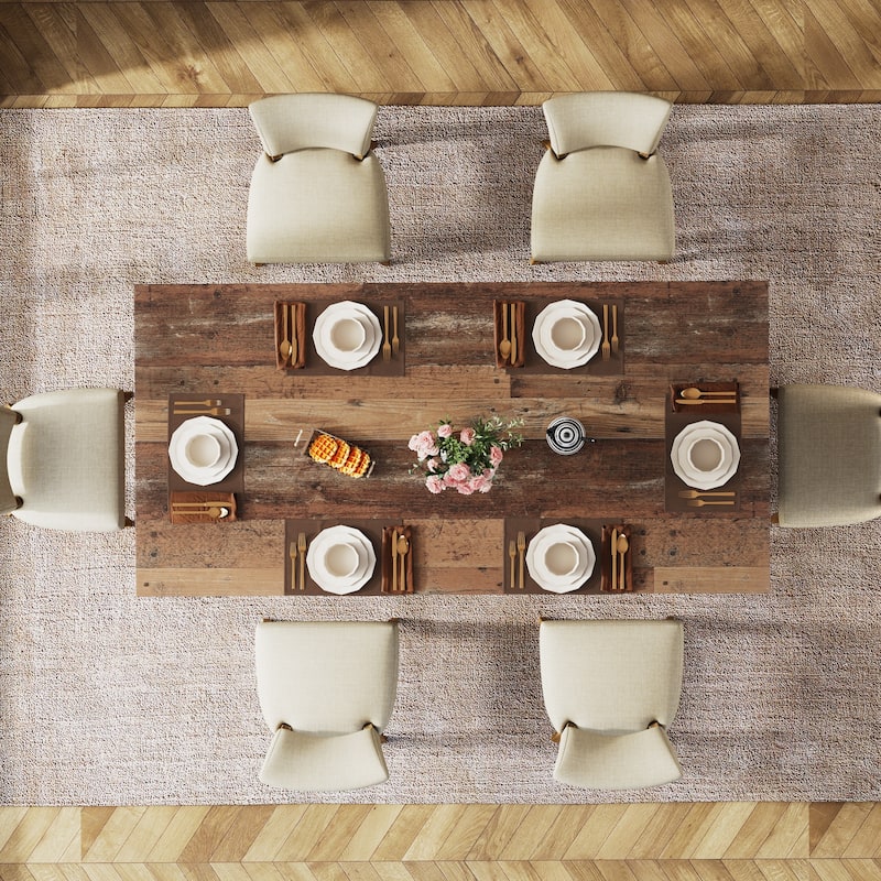Farmhouse Rectangular Dining Table for 4-6 People