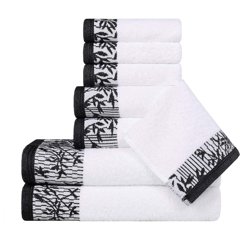 Superior Wisteria Cotton Floral Jacquard 8 Piece Bathroom Towel Set