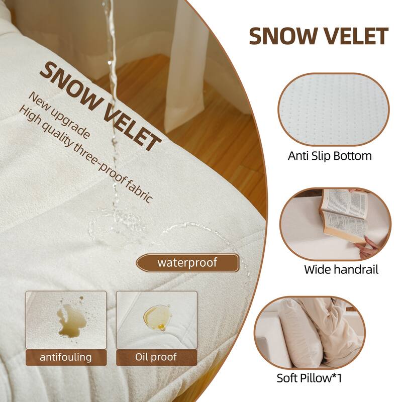 Polyester Foam Bean Bag Chair in Box with Pillow - Waterproof & Anti-Slip