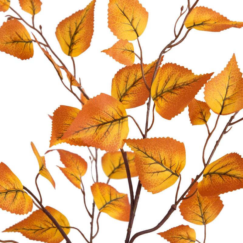 Birch Leaf Artificial Potted Tree - 4' - Orange
