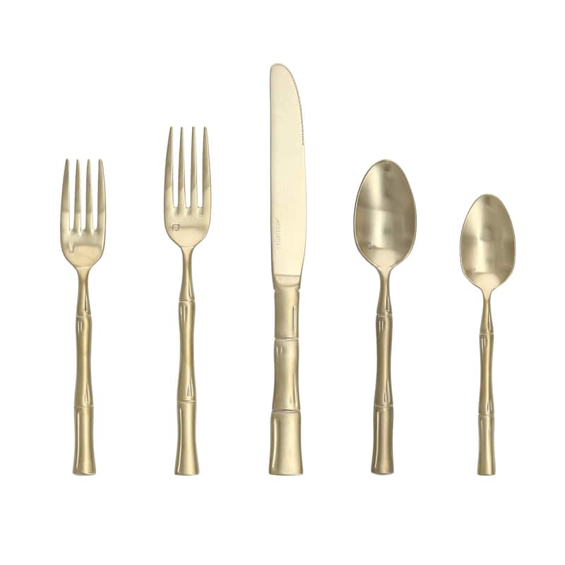 Fortessa Royal Pacific 18/10 Stainless Steel, 5PC Flatware Set (Service for 1), Silver - 5 Piece Set - Brushed Silver - Service for 1