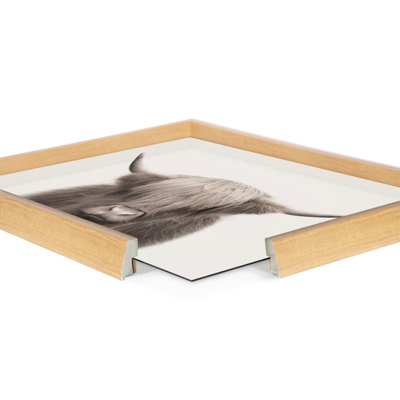 Kate and Laurel Hey Dude Cow Color Framed Glass by Creative Bunch Studio