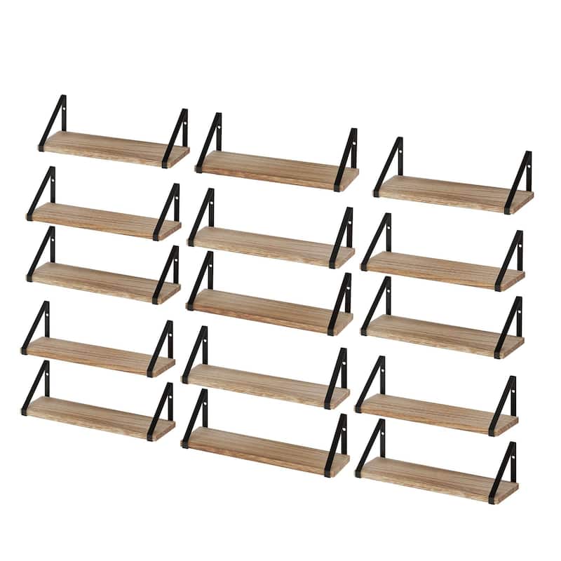 Wallniture Ponza 17"x4.5" Wood Shelves for Farmhouse Decor, Wall Bookshelves, Decorative Shelf, Custom Finish and Piece Options