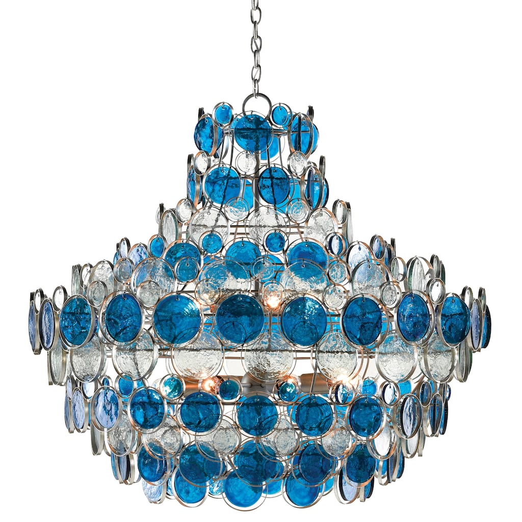 Currey & Company Galahad Blue Chandelier - 40"h x 43"dia
