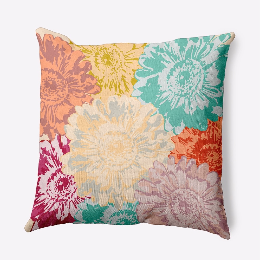 Big Flowers Decorative Throw Pillow
