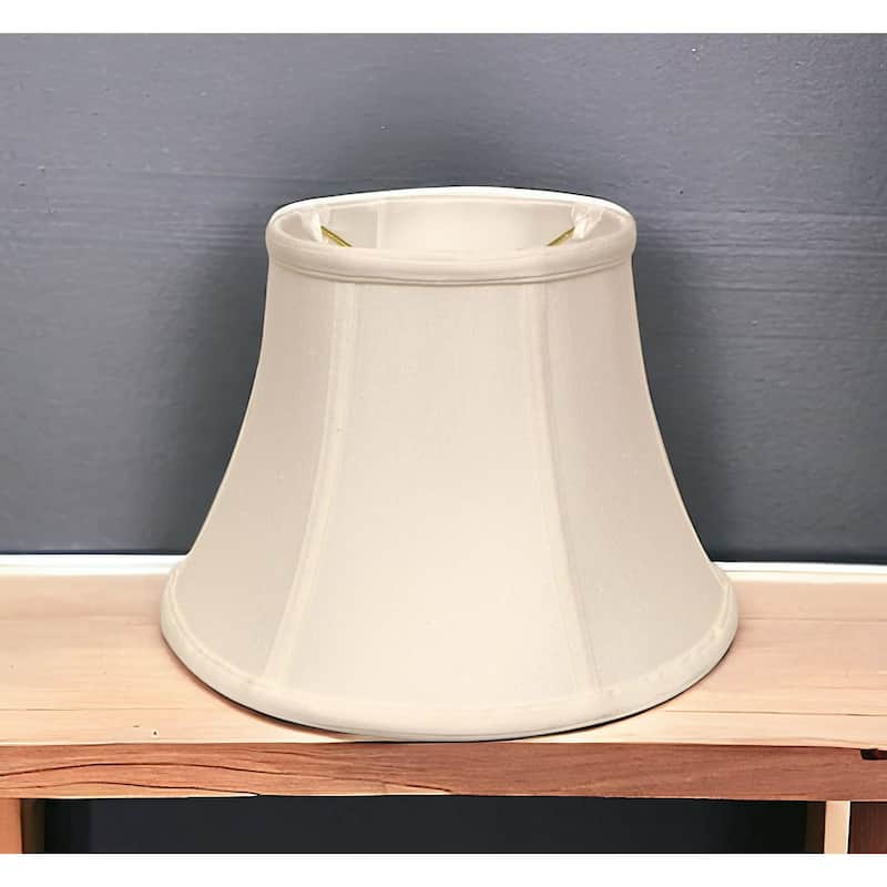 HomeRoots White Monay Shantung Silk Drum Lamp Shade - 12