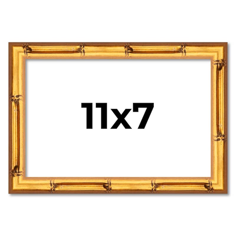 11x7 Frame Gold Bamboo Picture Frame Modern Photo Frame Includes UV Acrylic Shatter Guard Front Acid Free Foam Backing Board