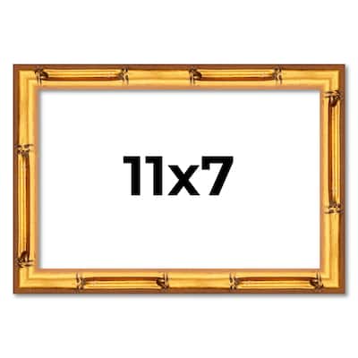11x7 Frame Gold Bamboo Picture Frame Modern Photo Frame Includes UV Acrylic Shatter Guard Front Acid Free Foam Backing Board