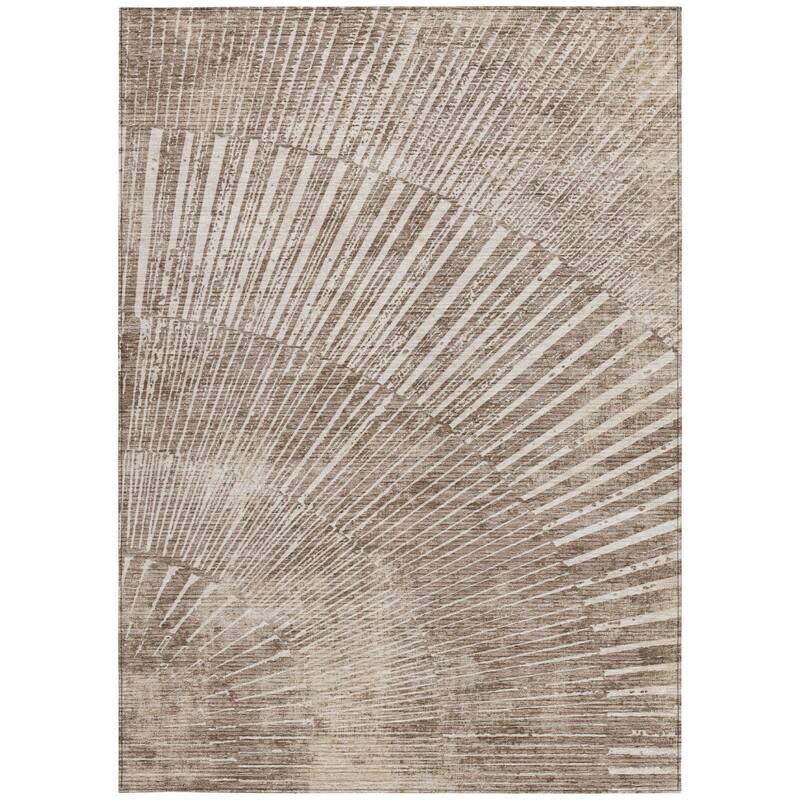Alnana Contemporary Abstract Weather Resistant Classic Meets Modern Outdoor Rug