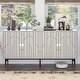 preview thumbnail 2 of 13, Server Cabinet Kitchen Buffet Accent Cabinet Sideboard Bookcase Grey - 63"X15.7"X31.9"