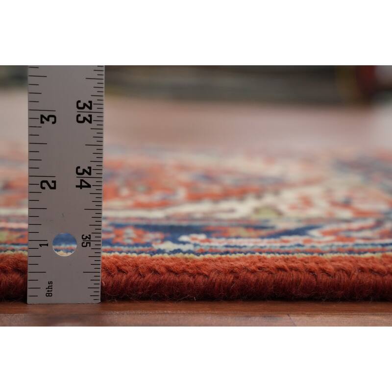 Hand Knotted Oriental 100% Wool Carpet Traditional Medallion Oranges & Rust Heriz (serapi) Area Rug - 3' 0'' X 2' 0''