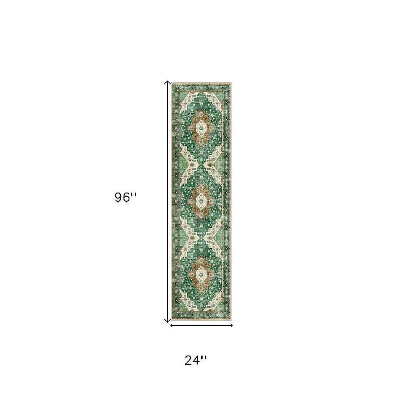 HomeRoots Medallion Traditional Rectangle Area Rug