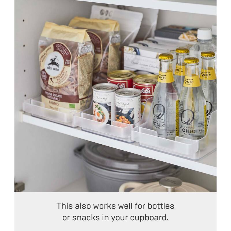 Yamazaki Home Refrigerator Organizer Bin - Three Styles, ABS Plastic, Cans - L 5.51 x W 14.76 x H 3.23 inches