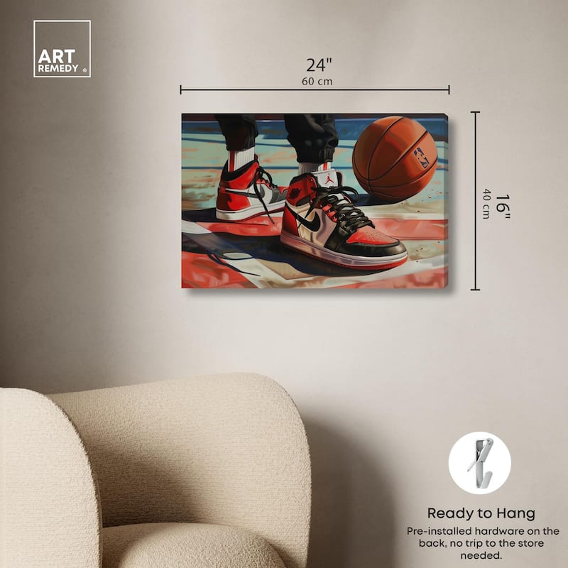 Down at the Court Canvas by Art Remedy, Gallery Wrapped