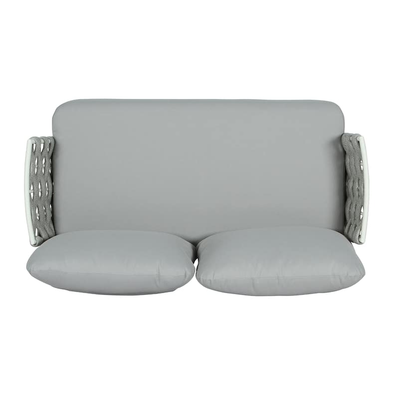 Christopher Knight Home - Cadence Rope and Steel Patio Loveseat and Table Set