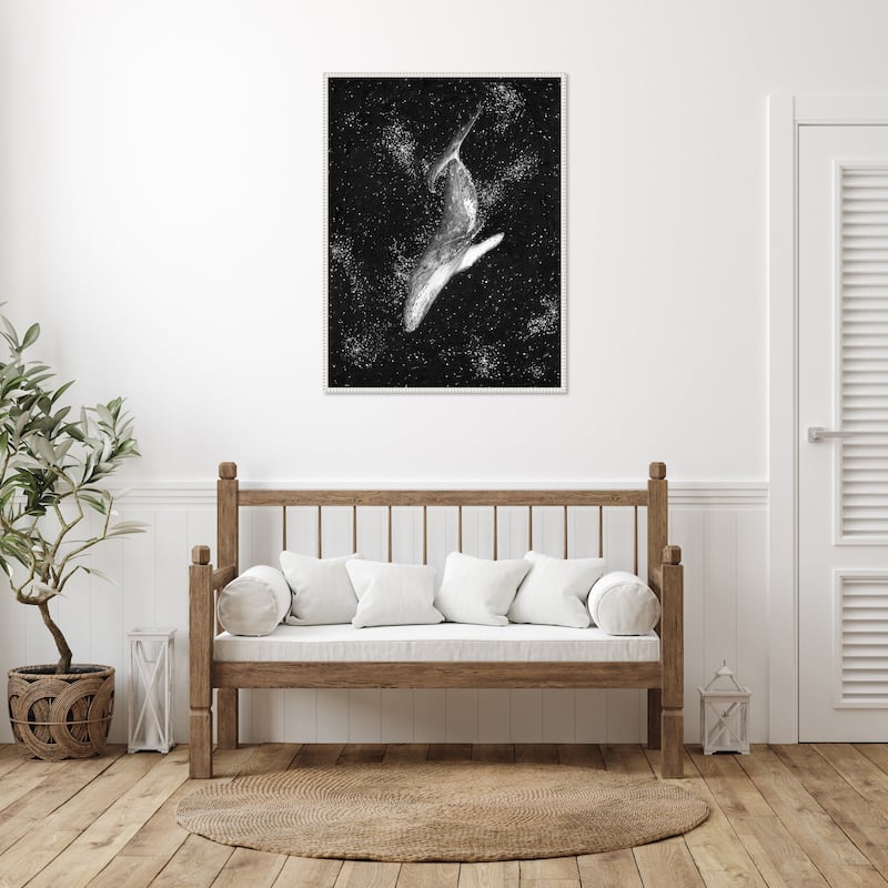 Magic Ocean Whale Large by Ec Mazur Framed Canvas Wall Art