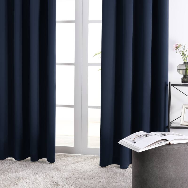 Deconovo Solid Rod Pocket Curtain Panel Pair (2 Panel)