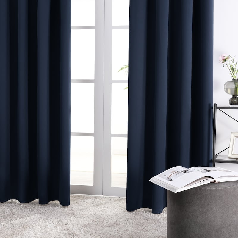 Deconovo Solid Rod Pocket Curtain Panel Pair (2 Panel)