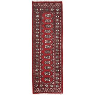 Shahbanu Rugs Deep and Rich Red Mori Bokara Geometric Medallions Design ...